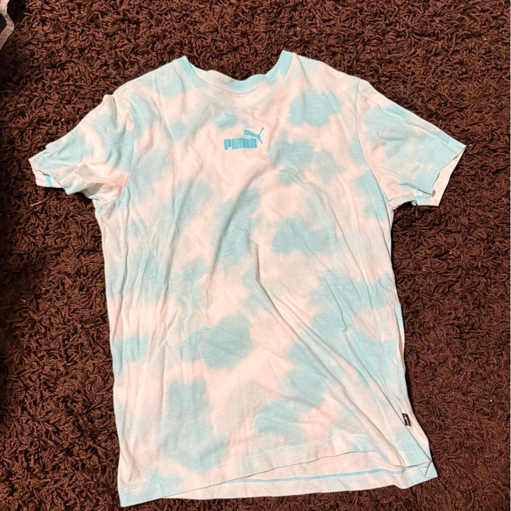 Puma Sky Blue and White Tie-Dye Tee